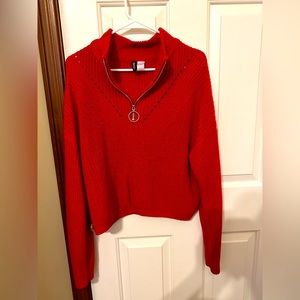 H&M red sweater good wear for Christmas Day